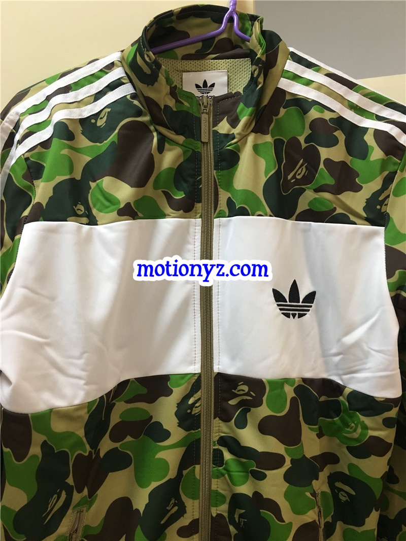 Original Adidas Bathing Ape Bape Jacket Green